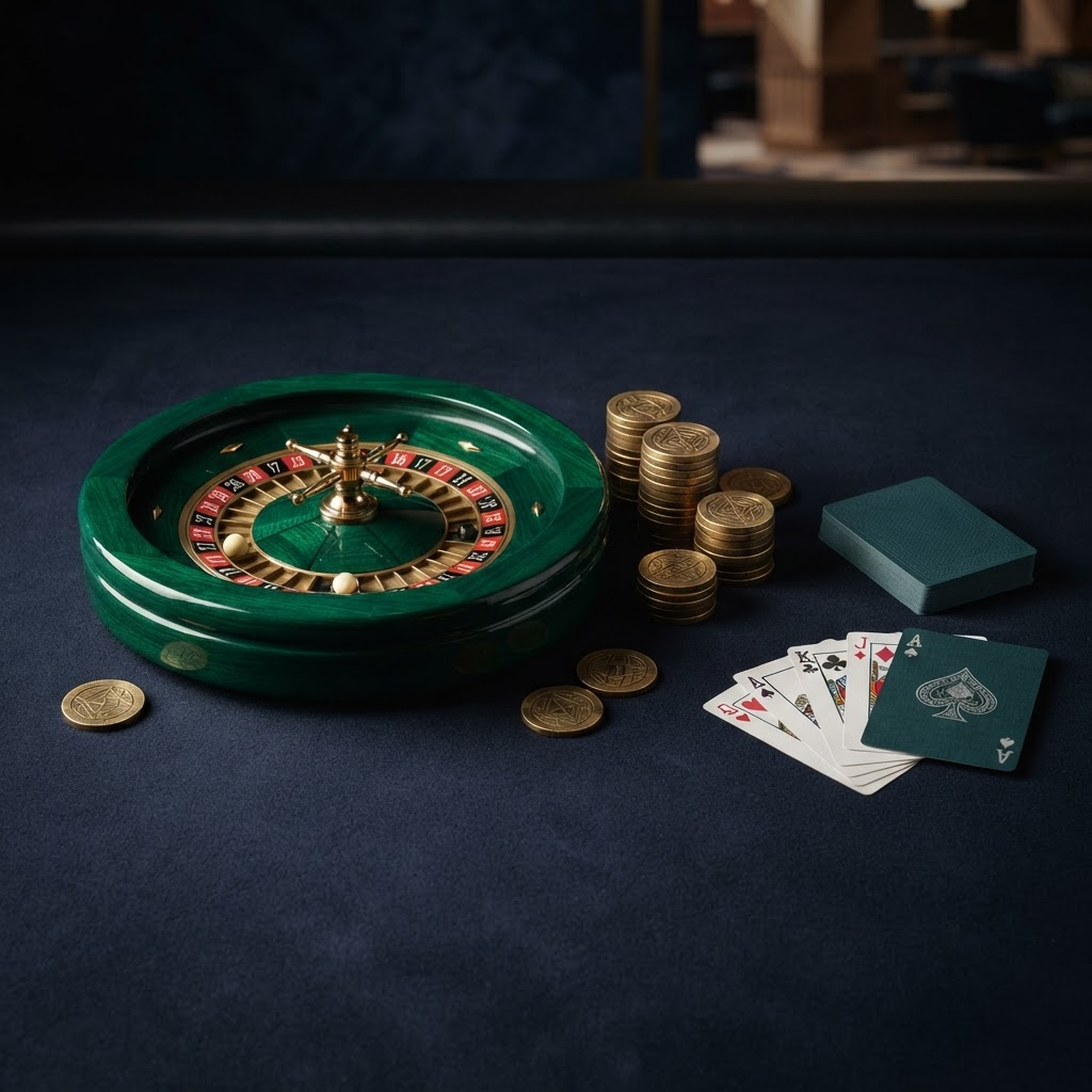 Карты, фишки и рулетка Faro Casino